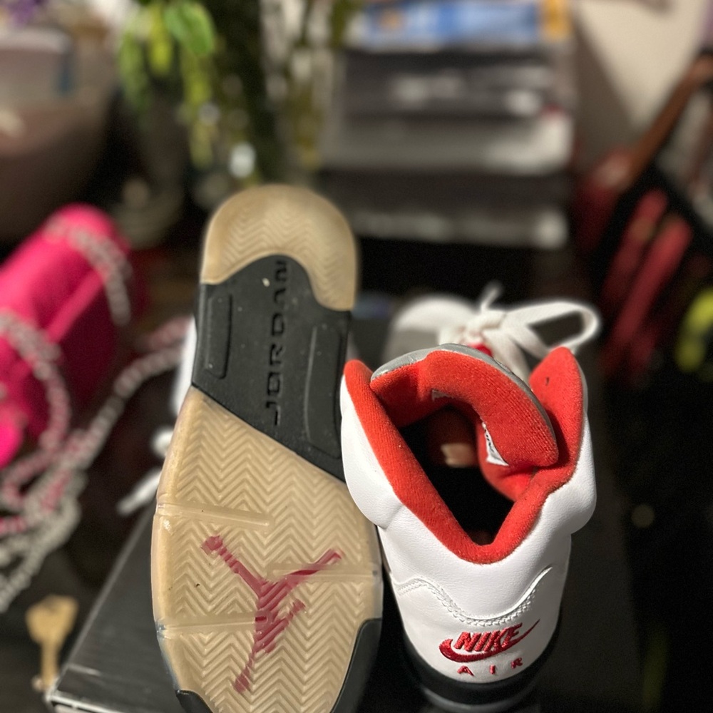 Nike Kids White and Red Sneakers